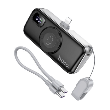 แบตสำรอง HOCO A18I 5000MAH สีดำ แบบ IOS LIGHTNING พร้อมระบบชาร์จไร้สาย APPLE WATCH และ ชาร์จเร็ว PD 20W / QC 3.0_0
